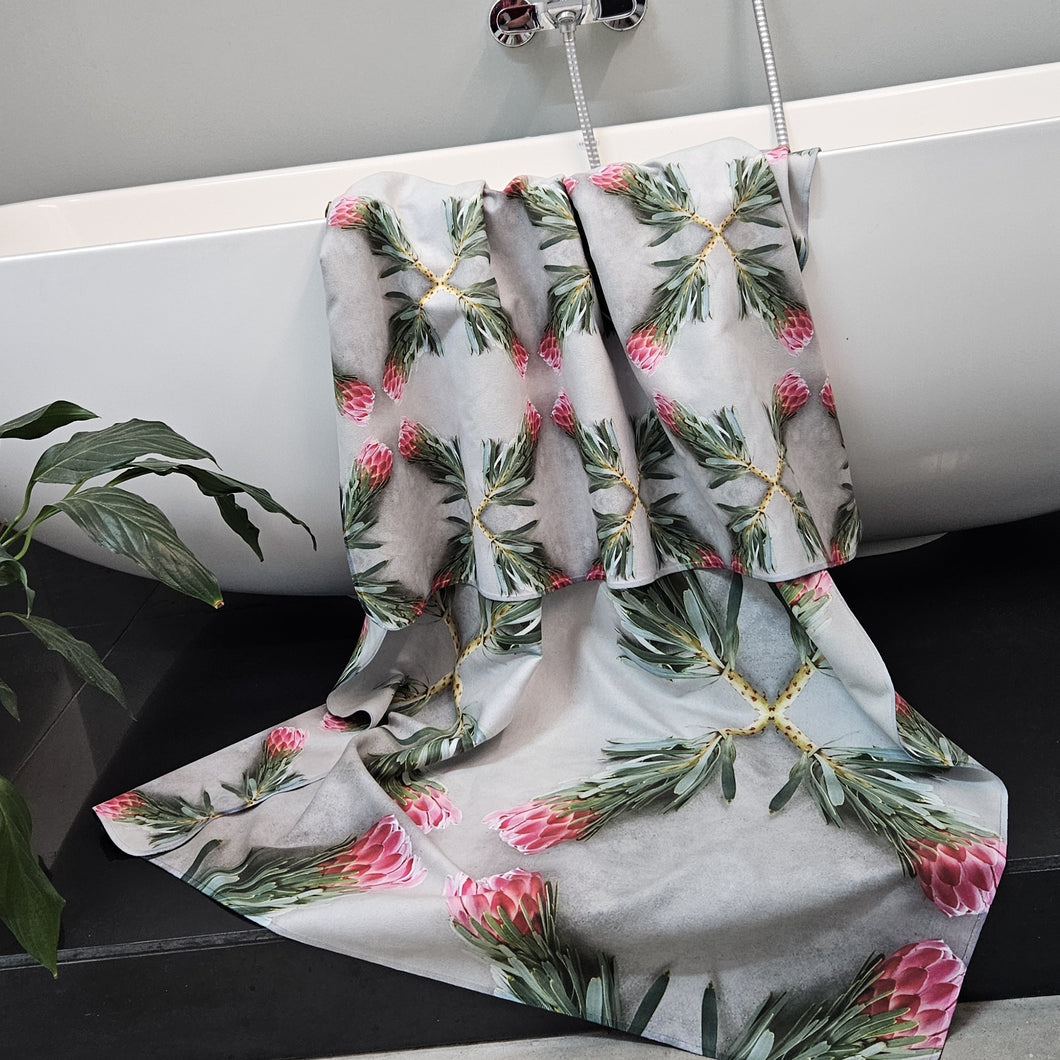 Travel Towel - Patterned Protea